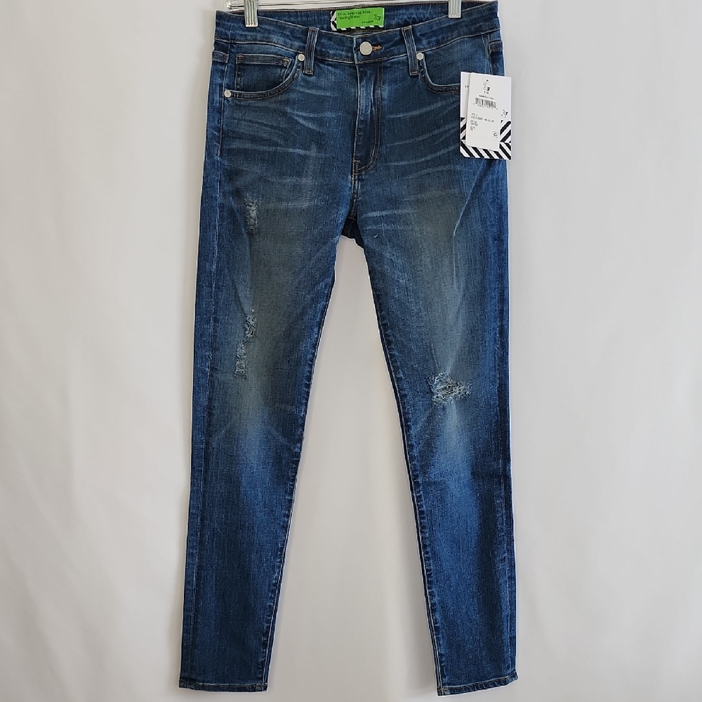Sandrine Rose X Free People Women's Blue Distressed Skinny Jeans Size 28